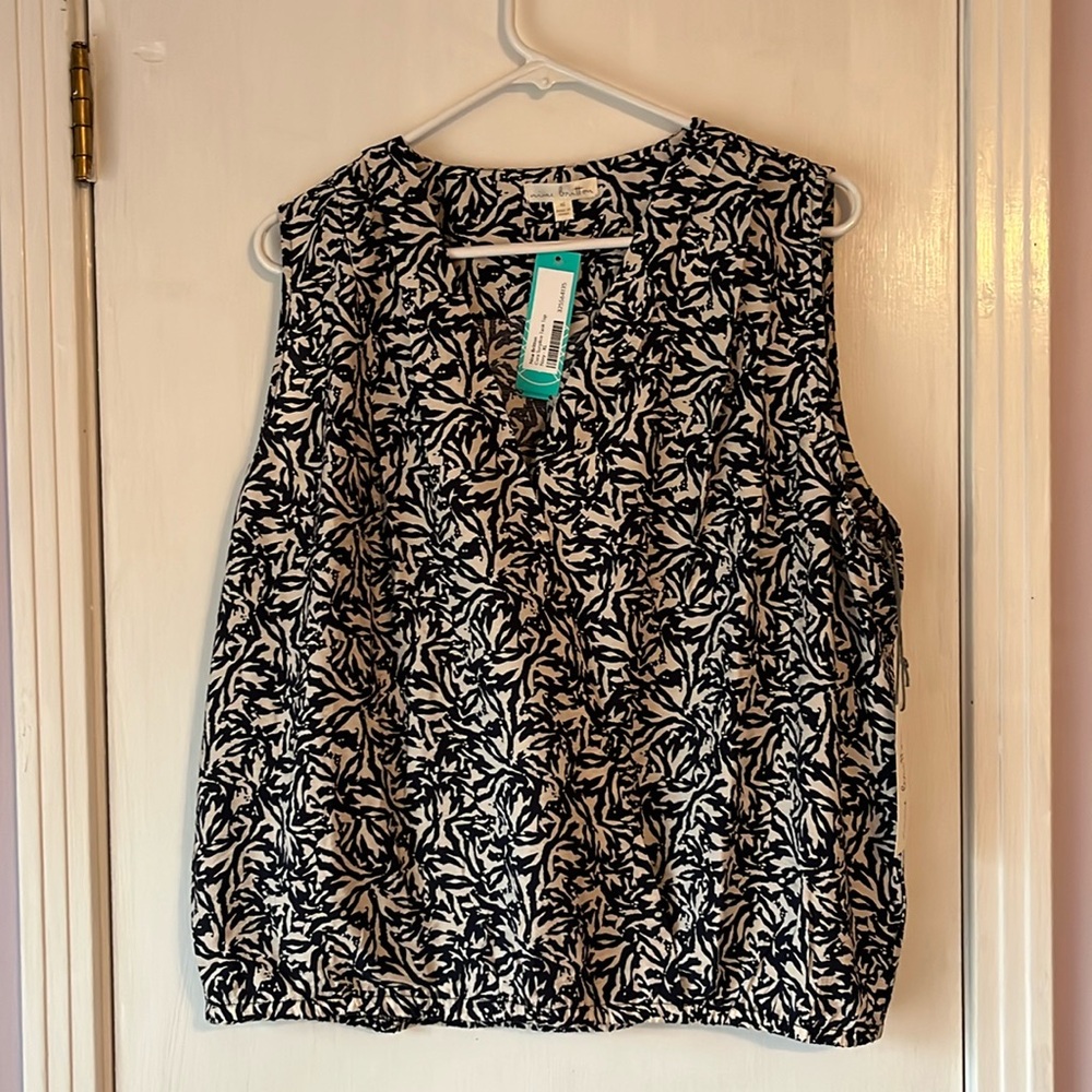 NWT - Nine Britton Britton Cora Surplice Tank Top - Navy - XL